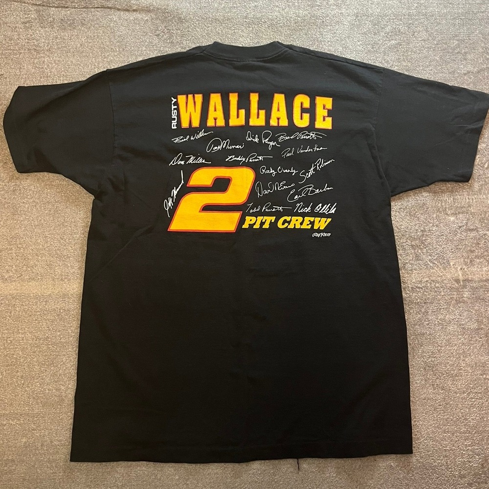 Vintage Rusty Wallace Miller Genuine Draft Racing T-Shirt XL Single Stitch AOP - Picture 2 of 9